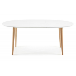 MESA COMEDOR OVALADA OAKLAND EXTENSIBLE 140 Ext. 90X220 BLANCO MATE