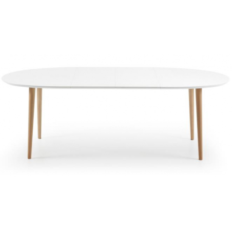 MESA COMEDOR OVALADA OAKLAND EXTENSIBLE 140 Ext. 90X220 BLANCO MATE