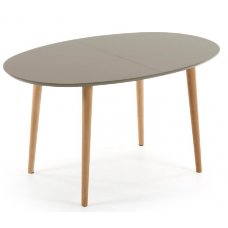 MESA COMEDOR OVALADA OAKLAND EXTENSIBLE 140 Ext. 90X220 MARRÓN MATE