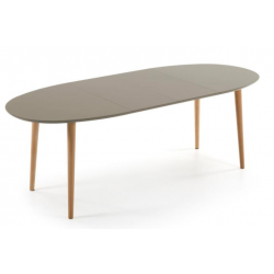MESA COMEDOR OVALADA OAKLAND EXTENSIBLE 140 Ext. 90X220 MARRÓN MATE