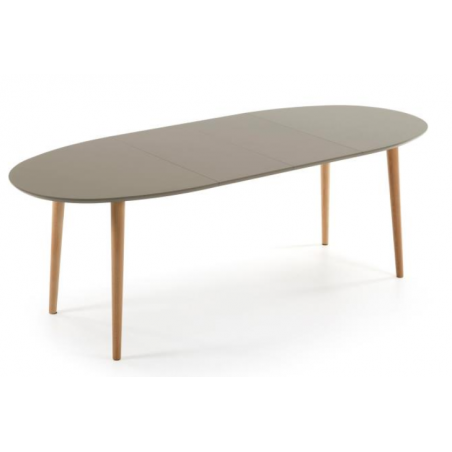 MESA COMEDOR OVALADA OAKLAND EXTENSIBLE 140 Ext. 90X220 MARRÓN MATE