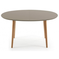MESA COMEDOR OVALADA OAKLAND EXTENSIBLE 140 Ext. 90X220 MARRÓN MATE