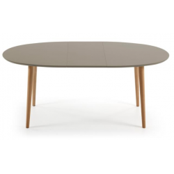 MESA COMEDOR OVALADA OAKLAND EXTENSIBLE 140 Ext. 90X220 MARRÓN MATE