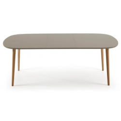 MESA COMEDOR OVALADA OAKLAND EXTENSIBLE 160 Ext. 100X260 MARRÓN MATE