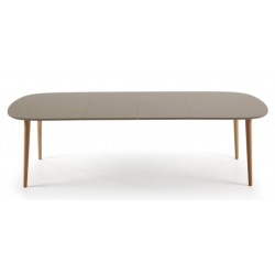 MESA COMEDOR OVALADA OAKLAND EXTENSIBLE 160 Ext. 100X260 MARRÓN MATE