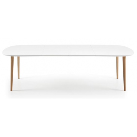 MESA COMEDOR OVALADA OAKLAND EXTENSIBLE 160 Ext. 100X260 BLANCO MATE
