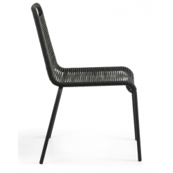 SILLA COMEDOR GLENVILLE METAL CUERDA NEGRA APILABLE