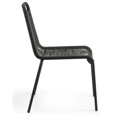 SILLA COMEDOR GLENVILLE METAL CUERDA NEGRA APILABLE