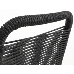 SILLA COMEDOR GLENVILLE METAL CUERDA NEGRA APILABLE