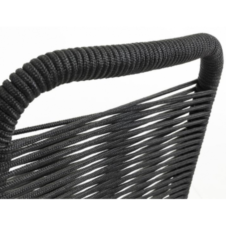 SILLA COMEDOR GLENVILLE METAL CUERDA NEGRA APILABLE