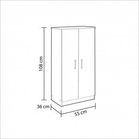 ZAPATERO ARMARIO 2 PUERTAS ROBLE CANADIAN