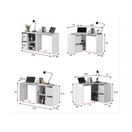 MESA ESCRITORIO MULTIPOSICIÓN GIO BALNCO ARTIK