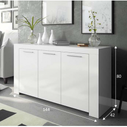 BUFFET APARADOR 3 PUERTAS URBAN BLANCO BRILLO