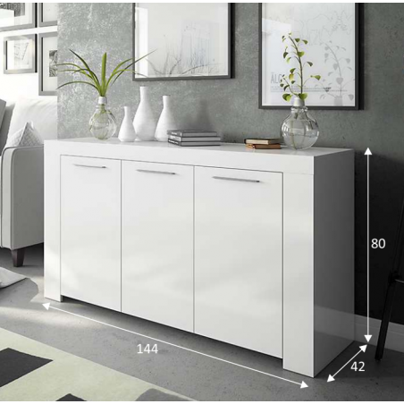 BUFFET APARADOR 3 PUERTAS URBAN BLANCO BRILLO