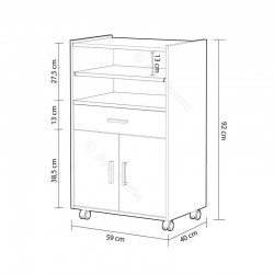 BASIC Mueble microondas 1c+2p Blanco Artik-Cemento