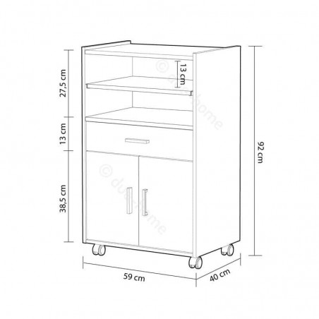 BASIC Mueble microondas 1c+2p Blanco Artik-Cemento