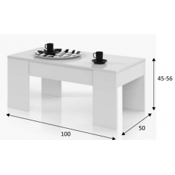 Mesa de Centro Elevable Flow BLANCO BRILLO