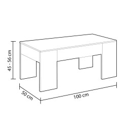 Mesa de Centro Elevable Flow BLANCO BRILLO