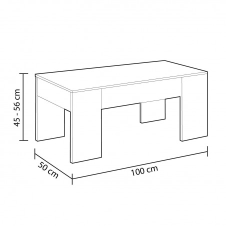 Mesa de Centro Elevable Flow BLANCO BRILLO