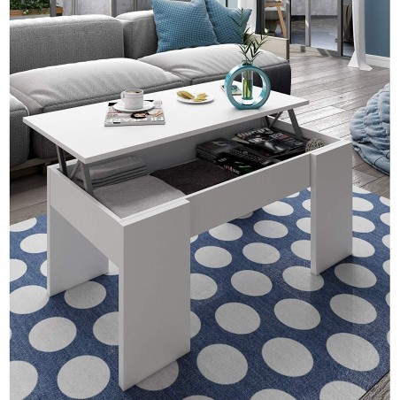 Mesa de Centro Elevable Flow BLANCO BRILLO
