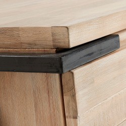 MUEBLE TV 1 PUERTA 2 CAJONES MODELO DISSET MADERA DE ACACIA 165X53