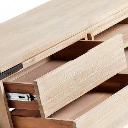 MUEBLE TV 1 PUERTA 2 CAJONES MODELO DISSET MADERA DE ACACIA 165X53