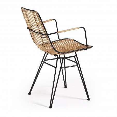 SILLA COMEDOR MODELO ASHANTI METAL-RATÁN