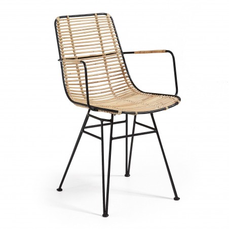 SILLA COMEDOR MODELO ASHANTI METAL-RATÁN