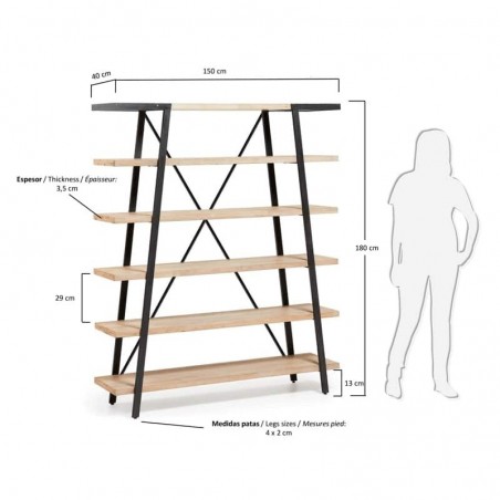 ESTANERÍA MODELO DISSET MADERA DE ACACIA 150X180