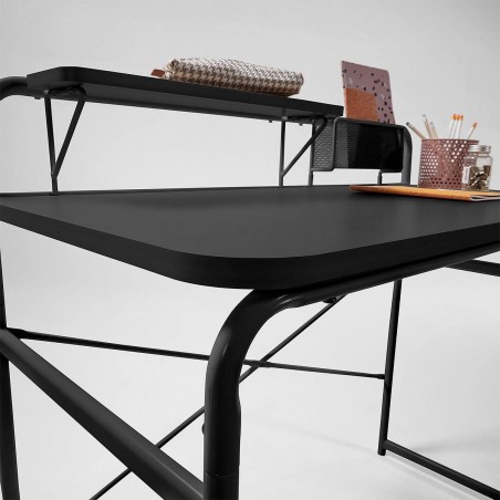 ESCRITORIO FOREMAN METAL NEGRO-MELAMINA 98X46