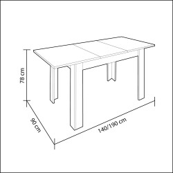 Mesa Comedor Extensible Práctico Estilo Nórdico 140x90