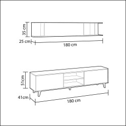 Mueble Salón Blanco - Roble Stylus Plus - Colección Nórdica