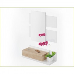 RECIBIDOR + ESPEJO TEKKAN ROBLE-BLANCO ARTIK