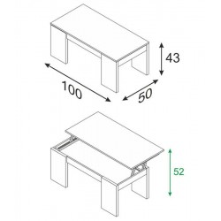 Mesa de Centro Elevable Roble Canadian