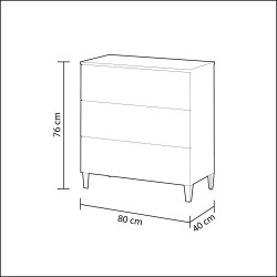 Cómoda de 3 cajones Loft - Muebles nórdicos