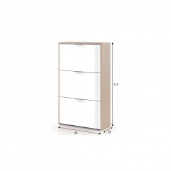 Zapatero 3 Puertas Roble-Blanco