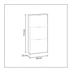 Zapatero 3 Puertas Blanco Brillo