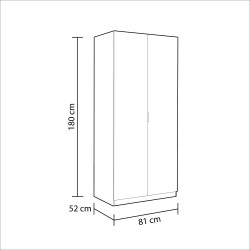 Armario Juvenil 2 Puertas Modelo Low Cost Color Blanco 180x81x52