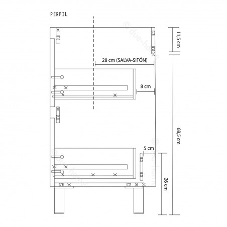 Mueble Lavabo + Espejo Dakota - Mueble kit - Barato
