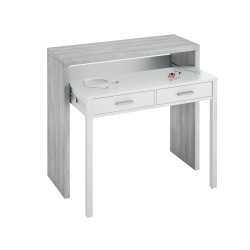 CONSOLA-ESCRITORIO 2 CAJONES BLANCO ARTIK-CEMENTO