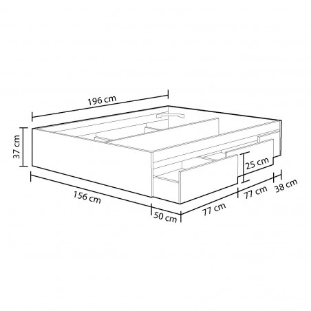 Cama 4 cajones Kiara