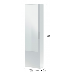 ZAPATERO 1 PUERTA CON ESPEJO BLANCO ARTIK 180X50