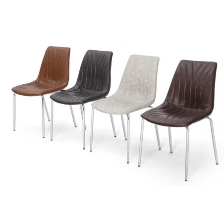 SILLA COMEDOR RIPLY ECOCUERO VARIOS COLORES
