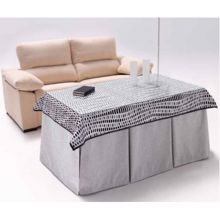 Mesa Camilla Modelo Rocky de 110x70 o 120x70 con Enaguas Incluidas