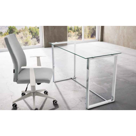 ESCRITORIO URBAN CRISTAL TEMPLADO-ACERO INOXIDABLE VARIAS MEDIDAS