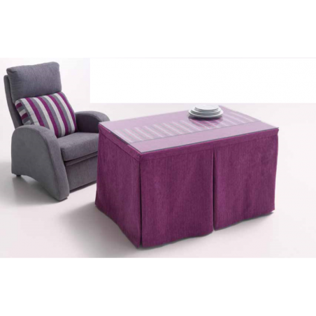 Mesa Camilla Modelo Rocky de 110x70 o 120x70 con Enaguas Incluidas