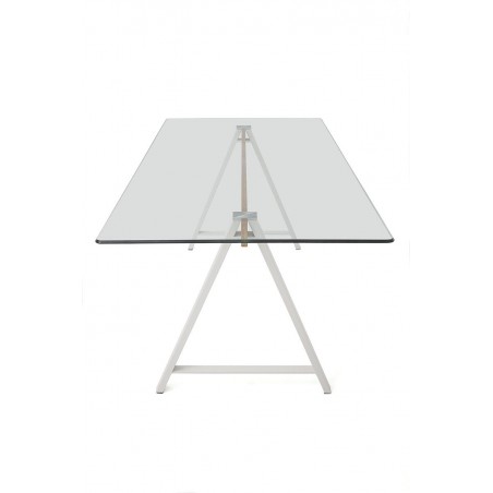 MESA DE COMEDOR ADÁN CRISTAL TEMPLADO-ACERO VARIAS MEDIDAS