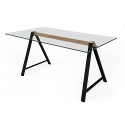 MESA DE COMEDOR ADÁN CRISTAL TEMPLADO-ACERO VARIAS MEDIDAS