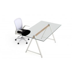 MESA DE COMEDOR ADÁN CRISTAL TEMPLADO-ACERO VARIAS MEDIDAS