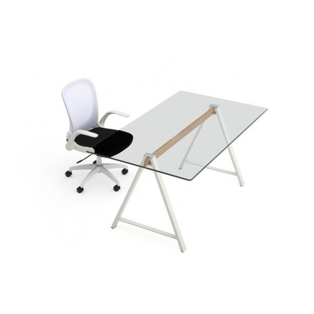 MESA DE COMEDOR ADÁN CRISTAL TEMPLADO-ACERO VARIAS MEDIDAS